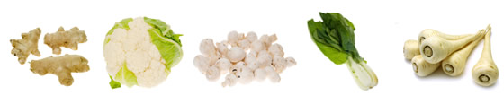Greenish/White food examples