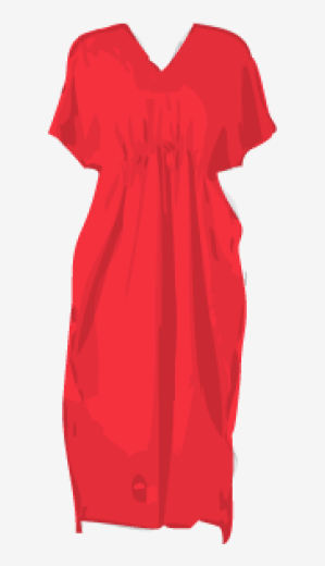 Red Wall Empire Dress