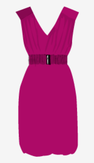 Red-violet Giambattista Valli Belted Dress