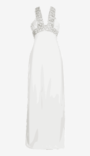 Soft-white Azzaro Empire Dress